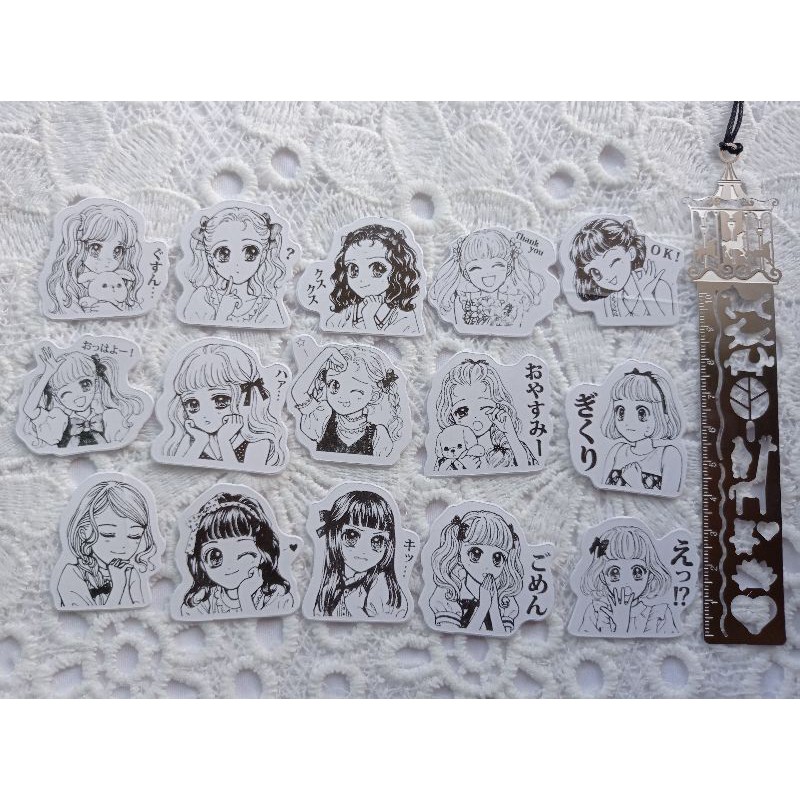 

Stiker Set GIRLS black&white untuk Journal / Scrapbook / Diary / DIY