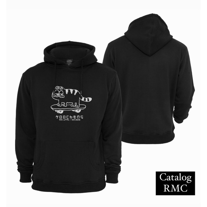 HOODIE OVERSIZE CUTE CAT IN SKATEBOARD JAPANESE ANIME STYLE PRIA WANITA