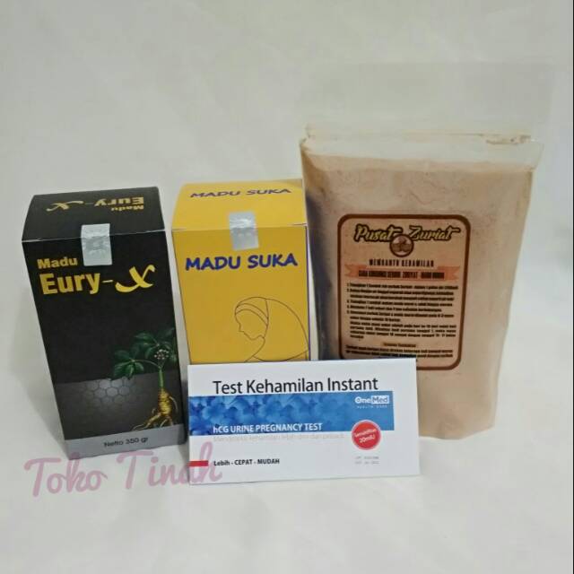 Paket Promil madu kesuburan Eury X  dan serbuk zuriat 110 gram murah bonus buah zuriat