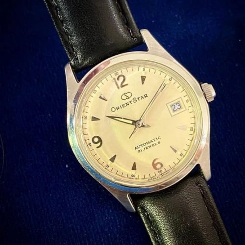 jam tangan langka Orient Star ivory white Automatic 21 Jewels