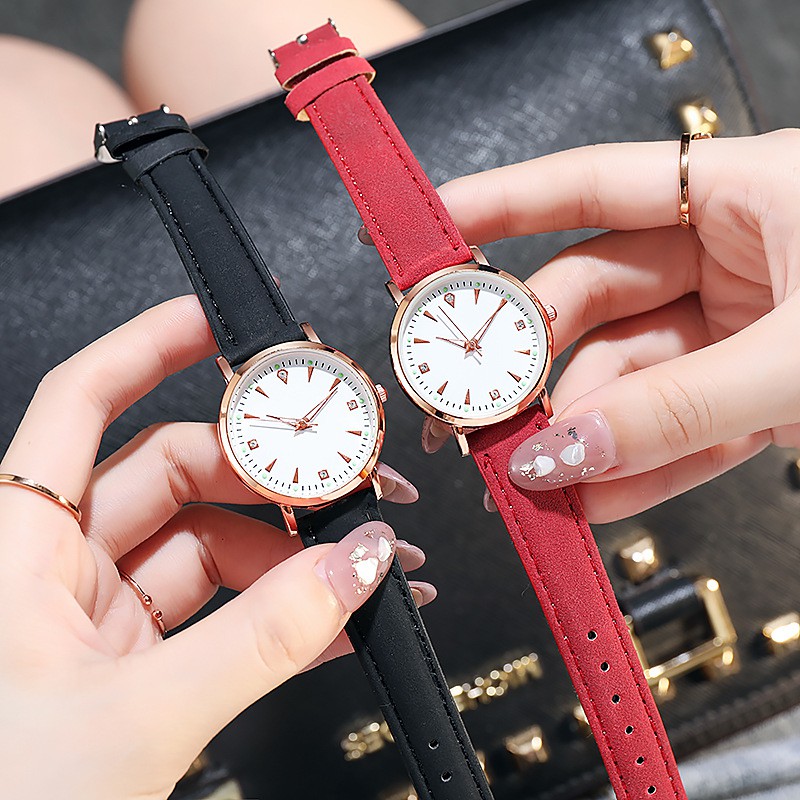 Jam Tangan Wanita Strap Pu Leather Analog / Jam Tangan Casual Wanita Analog Quartz