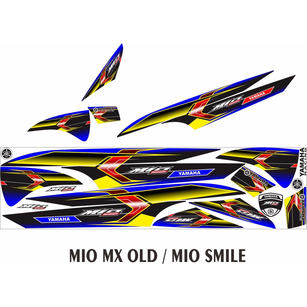 DECAL VARIASI / COD/STICKER STRIPING VARIASI MOTOR YAMAHA MIO MX MIO SMILE MIO OLD RACER SIMPLE ROAD