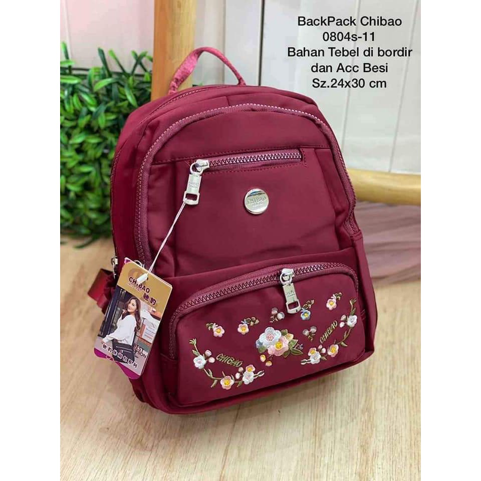 Tas Ransel Chibao 0804s-11 Motif Bunga TERBARU size 32x25x11 cm. CHIBAO RANSEL MOTIF BUNGA BISA COD!