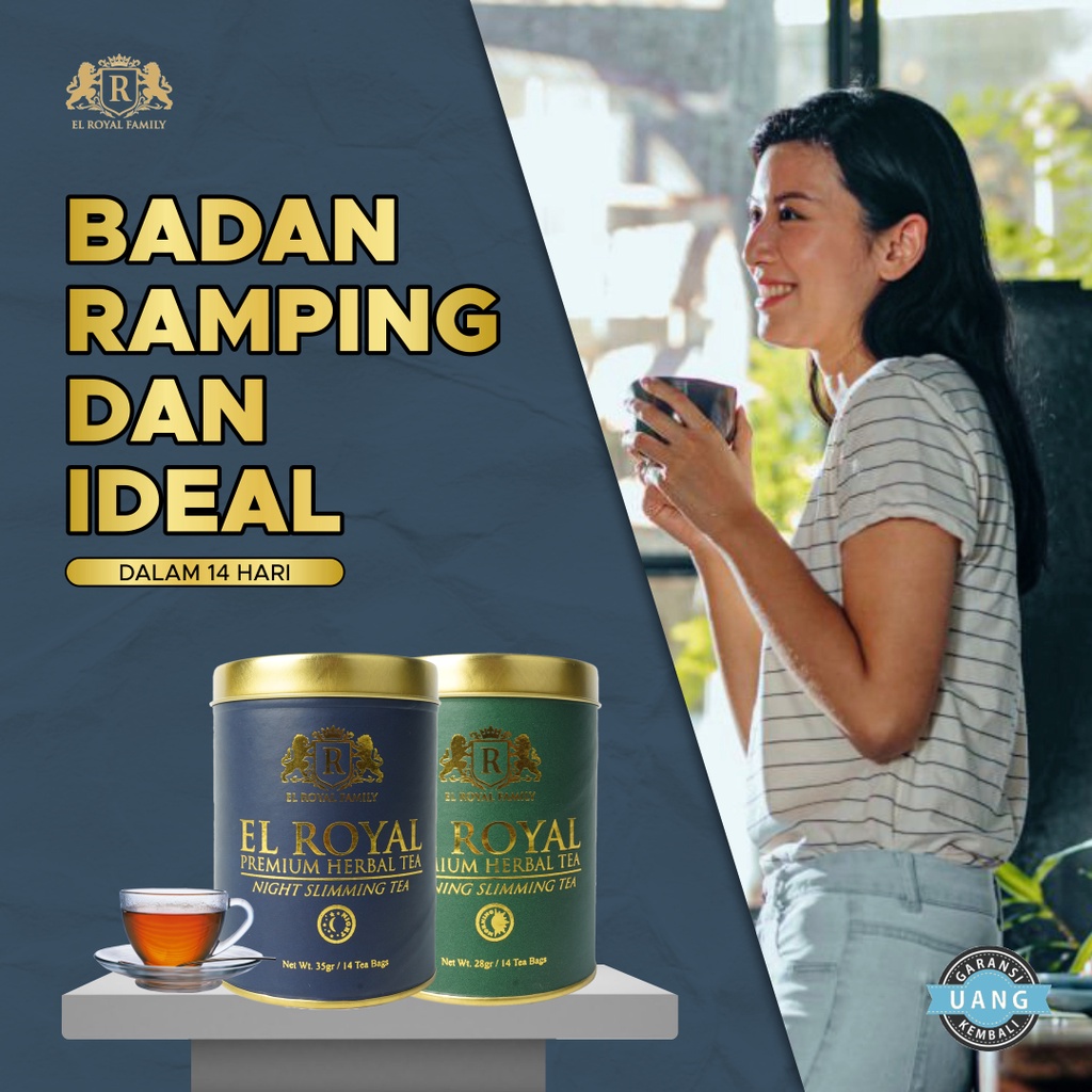 El Royal Premium Tea / Teh Pelangsing Siang & Malam (1 paket) - BPOM 100% ORIGINAL