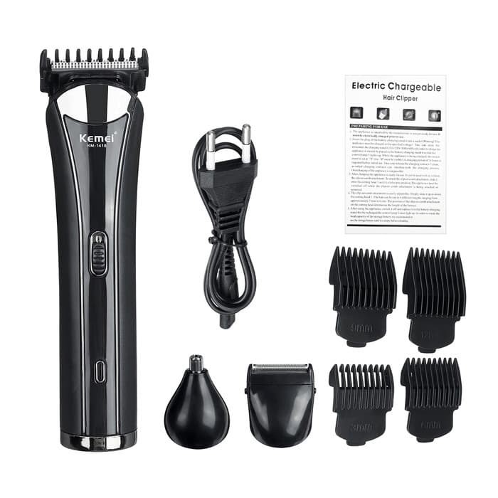 Clipper Kemei KM-1418 Sistem Cas Alat Mesin Cukur Rambut Kumis Jenggot