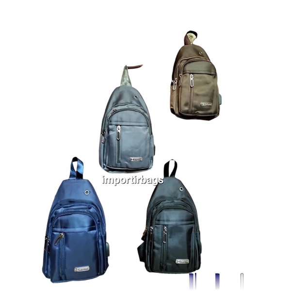 [COD] TAS SELEMPANG / SLINGBAG / CHESTBAG ANTI AIR EDMUNDO FREE USB