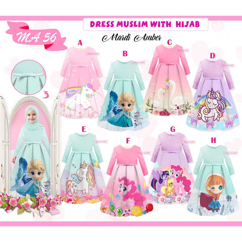 AS Dress Anak Muslim with Hijab Mardi Amber MA 56 KIDS 2Tahun - 7Tahun