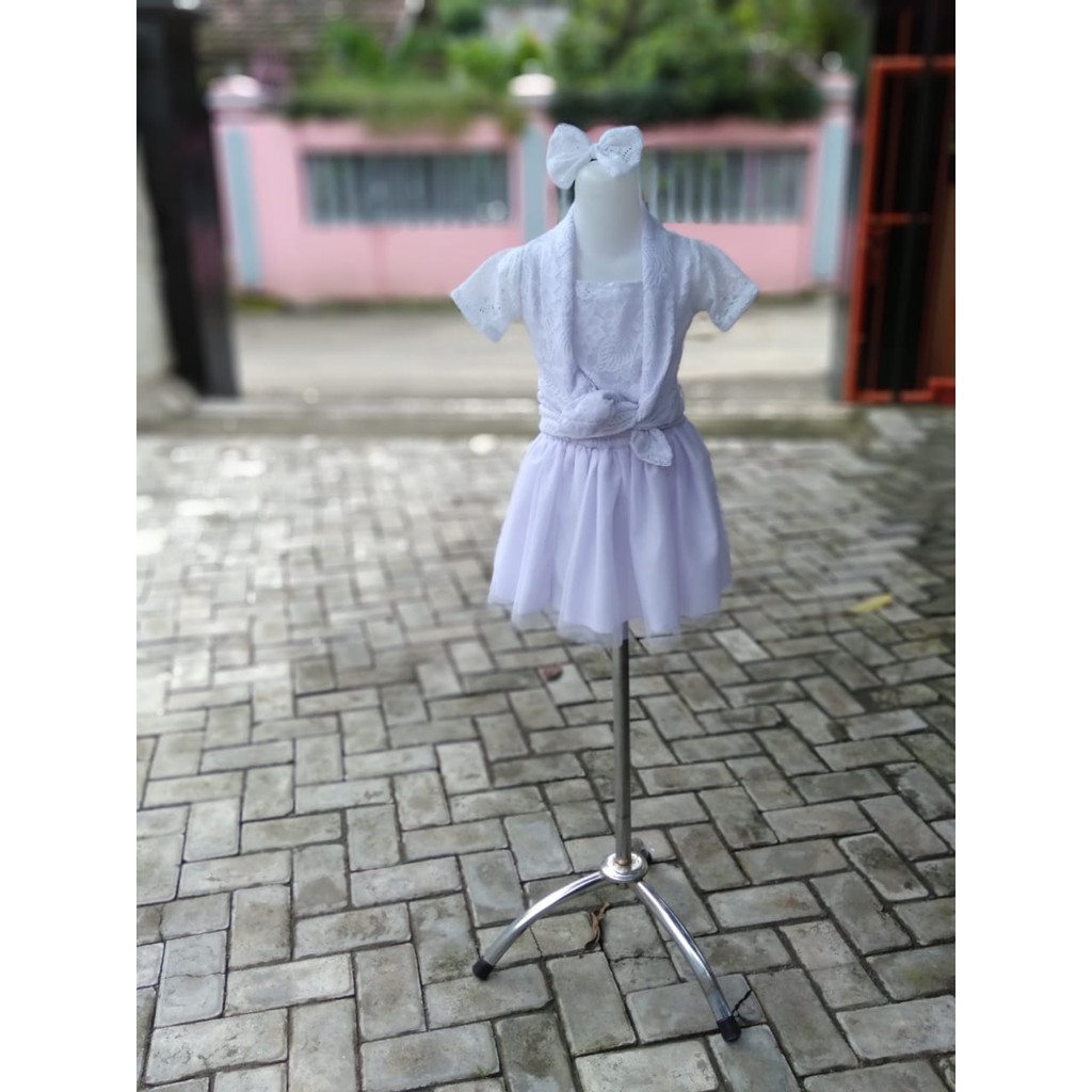 TUTU DRESS ANAK 2-4 TAHUN WARNA PUTIH {READY STOK}