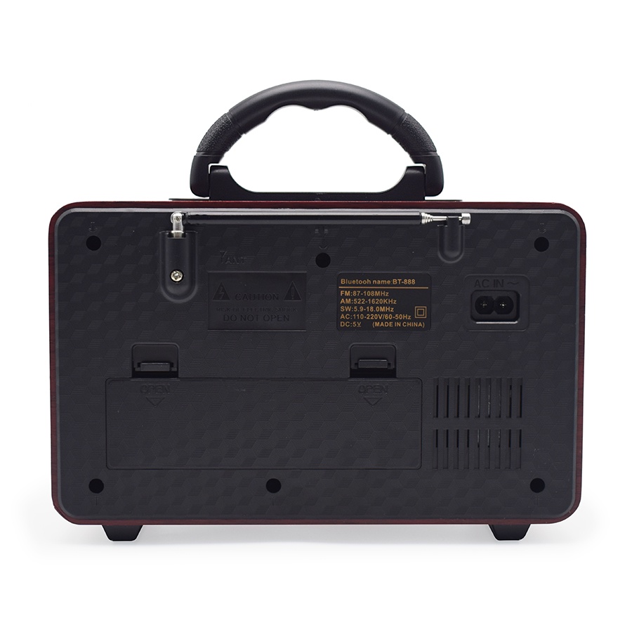 (COD) Radio FM retro portabel canggih nuansa kayu radio bluetooth FM/kartu TF/usb