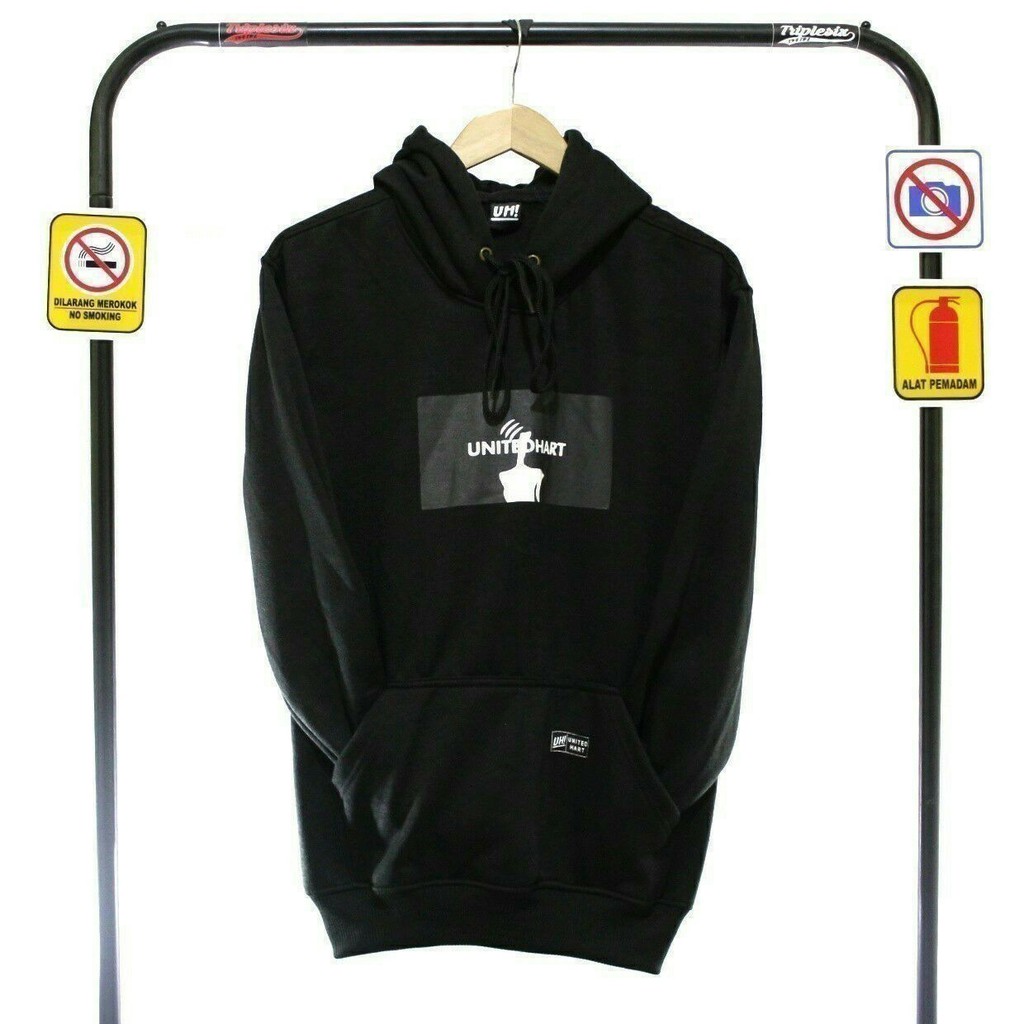 [BAYAR DI TEMPAT COD] HOODIE DISTRO UNITED HART HITAM SIGNAL PRIA WANITA