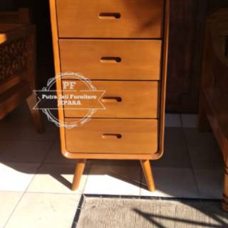 Nakas laci  kayu  jati  lemari meja  retro kecil  hias model 