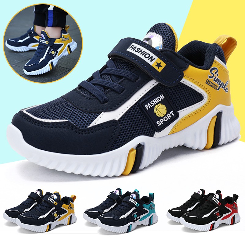 Sepatu Sneakers Sport Anak Laki-Laki Untuk Lari/Outdoor Ajar Sepatu olahraga Velcro untuk anak-anak