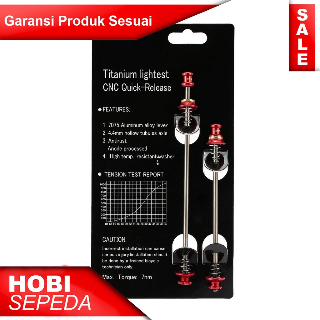 Quick Release Titanium Lixada 1 Pasang Baut QR Hub Freehub