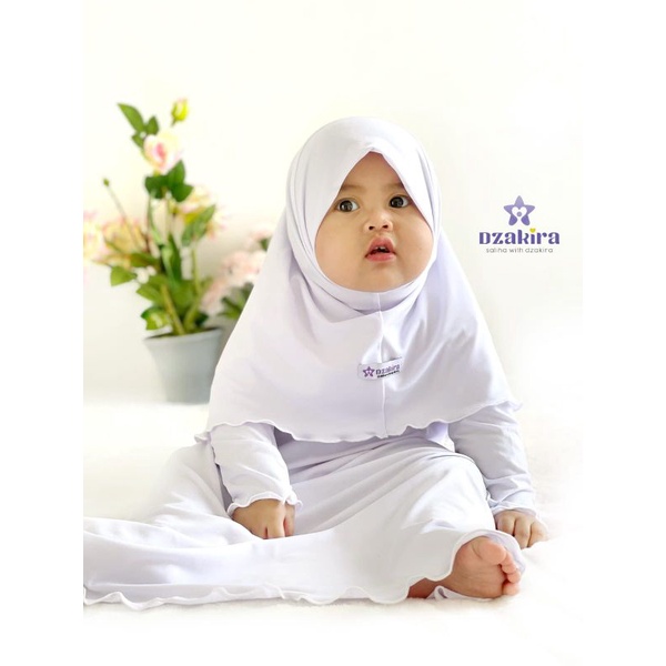 baju akikah bayi perempuan KIA Daily Putih original by Dzakira bahan jersey  premium