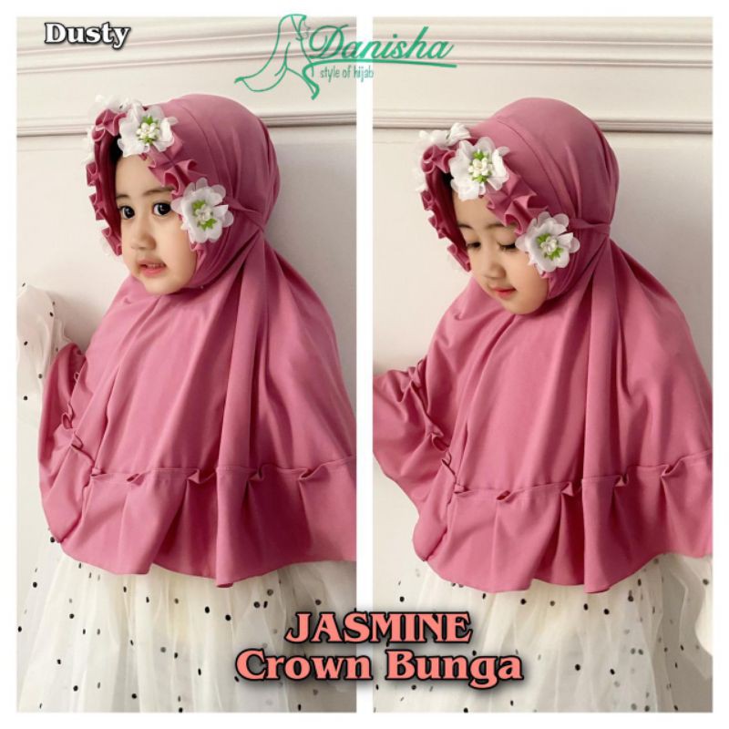 Jilbab Anak Jasmine Crown Bunga Ori Danisha Hijab