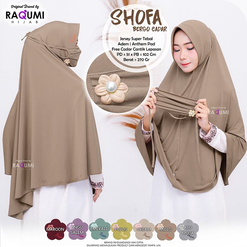 Shofa Bergo Cadar By Original Raqumi Hijab