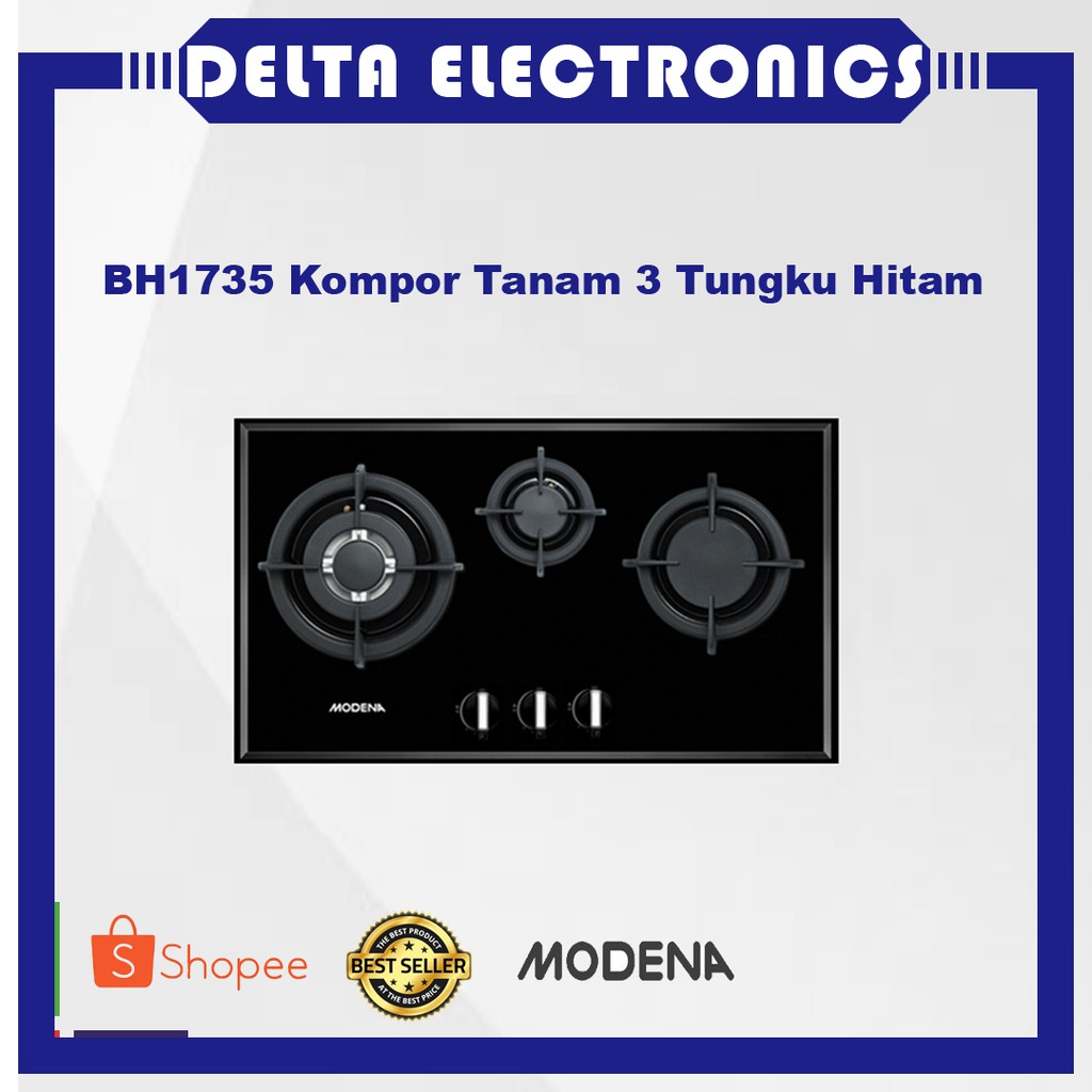 Modena BH1735 CRISTA - BH 1735 bh1735 Kompor Tanam 3 Tungku Hitam
