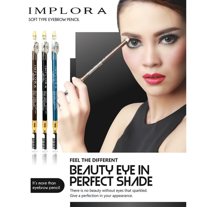 [COD] ORIGINAL PENSIL ALIS IMPLORA EYEBROW PENCIL  2 IN 1 SOFT TYPE EYE BROW [PERAWATAN WAJAH]