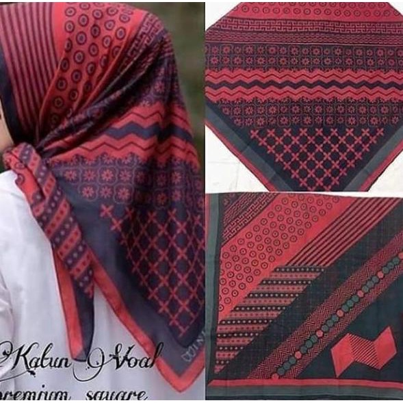 (TERBARU) PROMO  TERLARIS DEENAY KW INJI MERAH VOAL KERUDUNG SEGI EMPAT JILBAB INSTAN HIJAB TERBARU 
