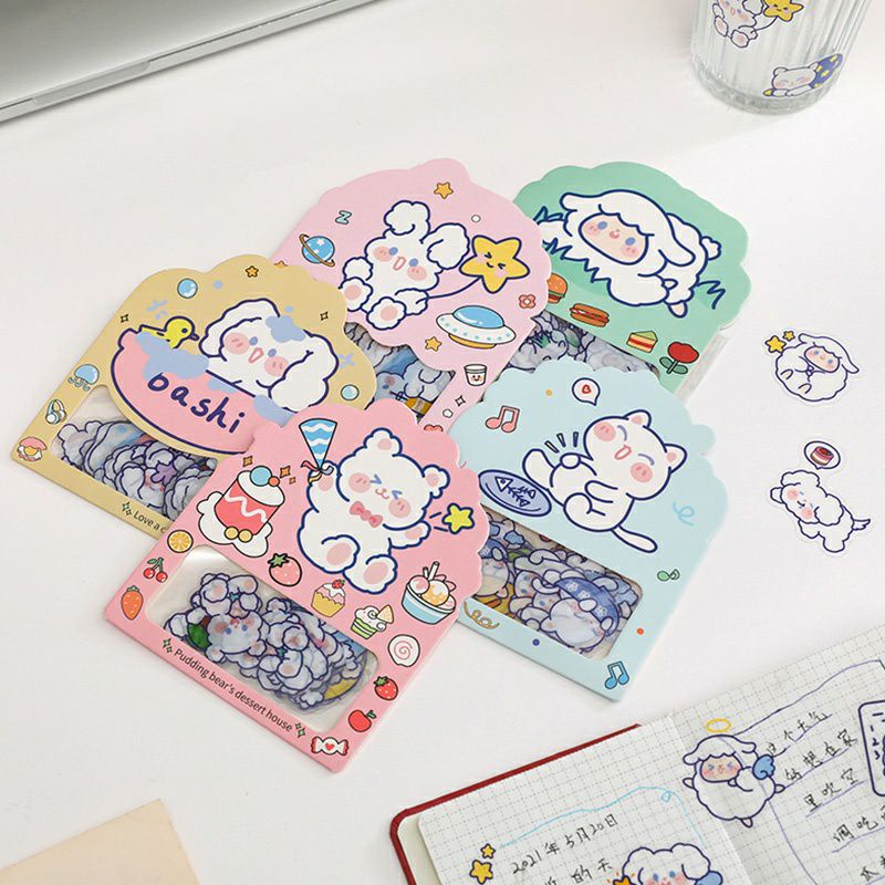 

MYUME.STORE || 24 Pcs Cartoon Animal Series Washi Sticker Waterproof PET Stationery Deco Sticker