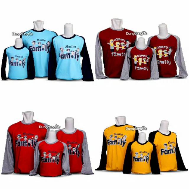 Kaos Couple Karakter Muslim Family -Lengan Panjang
