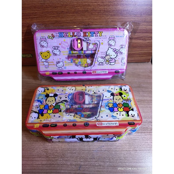 

Pencil Case Kaleng JUMBO Besar 2 susun plus isi stationery set