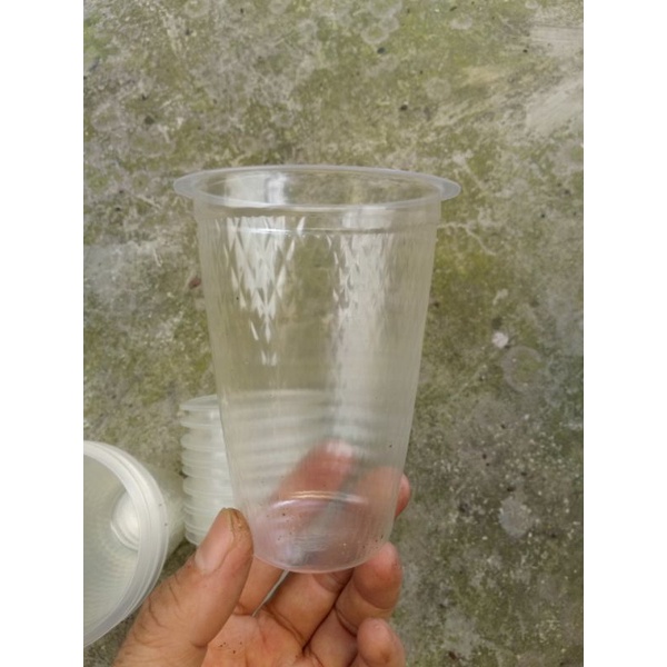 gelas cup plastik aqua pp 220ml 240ml reject pabrik isi 50pcs
