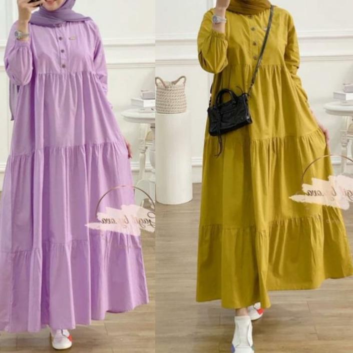 SHOPEE 9.9 MIDI DRES SUSUN KATUN RAYON//CRINKLE AIRFLOW MIDI DRES [KODE 427]