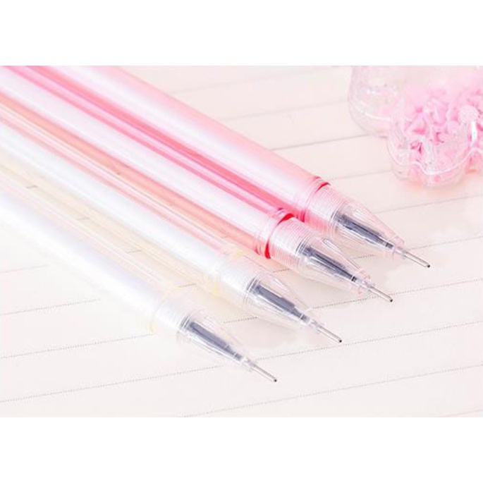 Pulpen Gel Desain Bunga Sakura Quicksand Sequin Untuk Stationery Sekolah / Kantor