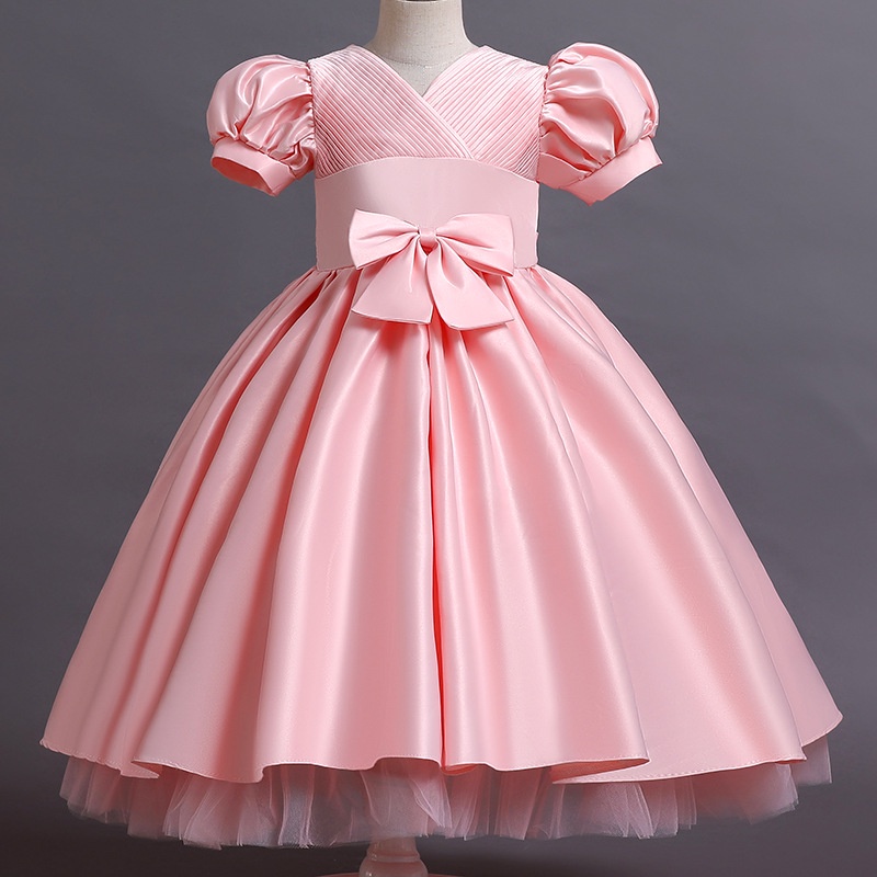 2022 PARTY DRESS ANAK SATIN TUTU DRESS ANAK PEREMPUAN PANJANG