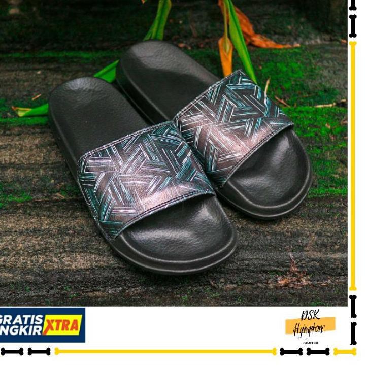 Paling Dicari.. SALE  SANDAL PRIA FREEDAY SANDAL SLIDES PATTERN BLACK ORIGINALS