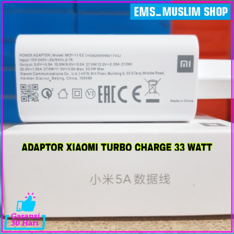 Turbo Charger Xiaom Redmi Note 9 Pro Mi 10t Mi 10t Pro ORIGINAL 100% 33 Watt