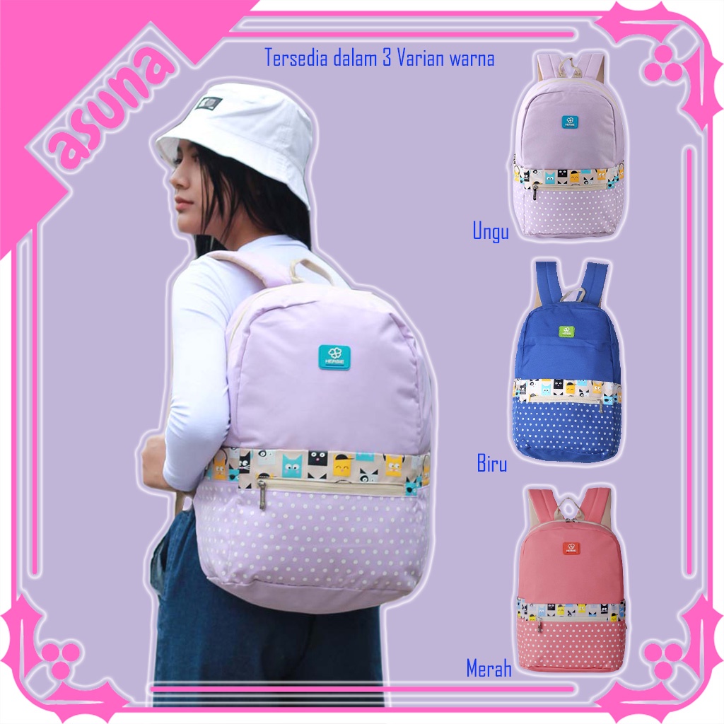 Tas Wanita Herbie (Ransel Cewek) Tas Backpack Wanita ASN 174 Free Raincoat Tas HERBIE ORIGINAL