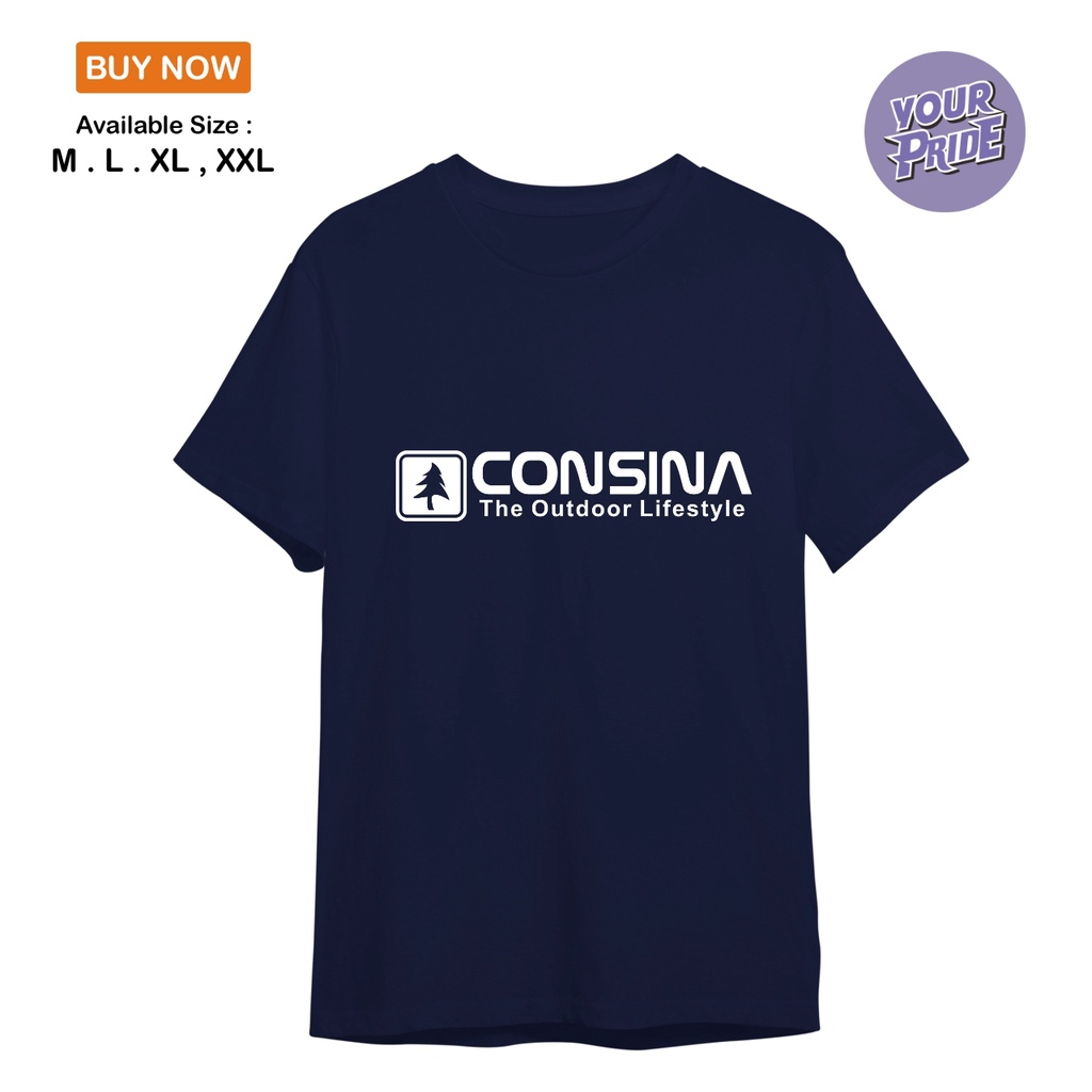 KAOS BAJU CONSINA THE OUTDOOR LIFESTYLE BAHAN KATUN COMBED 30S ADEM TERLARIS