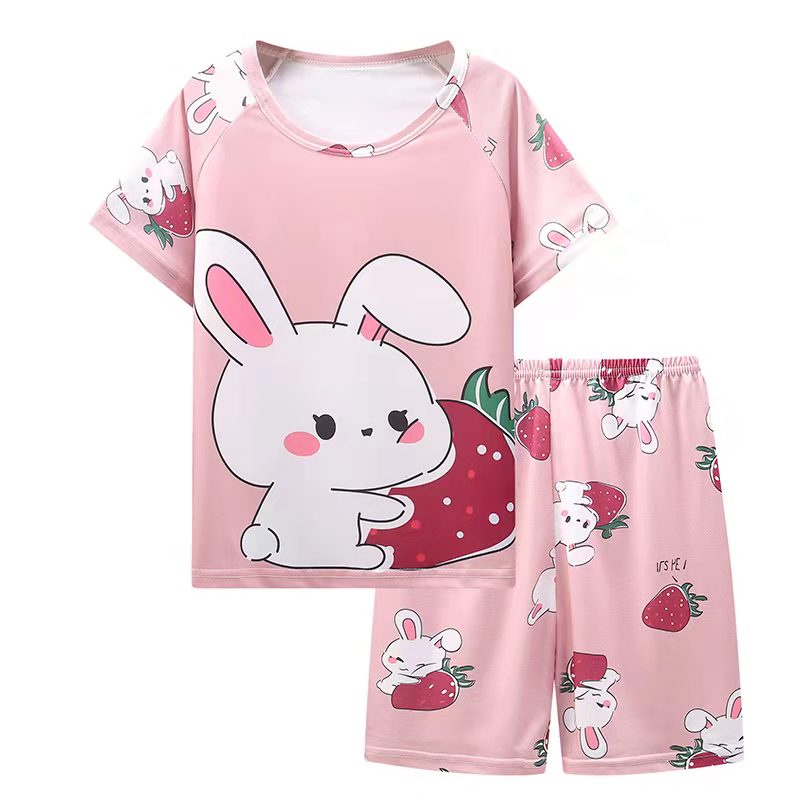 (Hello Girl)SY05 Baju Tidur Anak Baju Tidur Setelan Motif Kartun Import