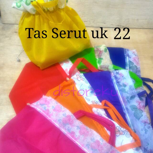 tas berkat hantaran bekal kain tas serut 22 x 22 cm tas spundbond