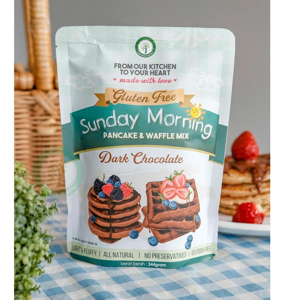 

atk34 GLUTEN FREE SUNDAY MORNING PANCAKE AND WAFFLE MIX - CHOCOLATE 244GR !,