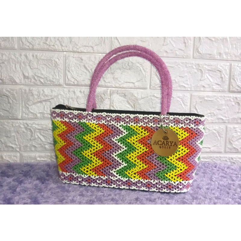 Tas etnik manik Mote handmade Kalimantan size s GRATIS dustbag Pengiriman Jakarta