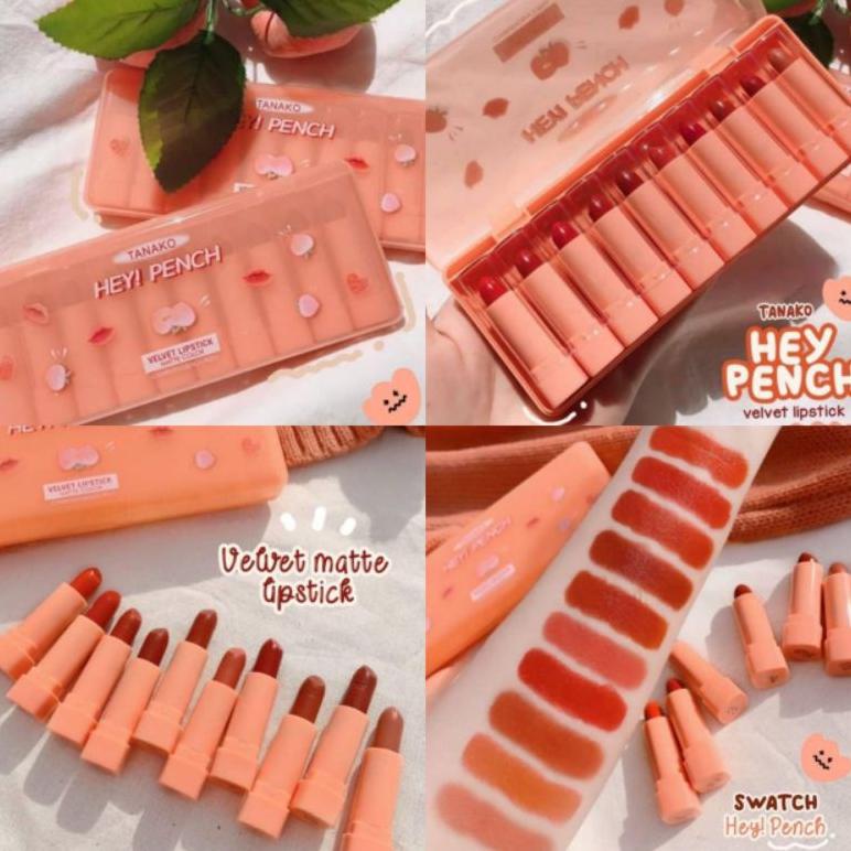 [10Pcs] Tanako Hey Peach Lipstick Set 10 Warna / Lipstick Tanako