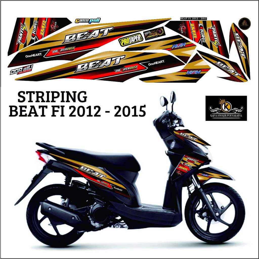 Striping Beat Fi 2013 2014 2015 Variasi Sticker Motor Stiker Skotlet Lis