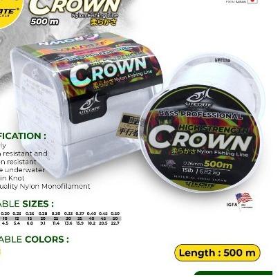 ➢ Senar pancing Galatama 500 m Utecate Crown Nylon Japan kuat anti keriting samar ➯