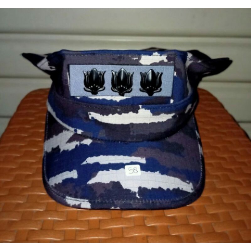 Topi Pet OKINAWA Layar KRI + PANGKAT KOLONEL (bahan Logam)