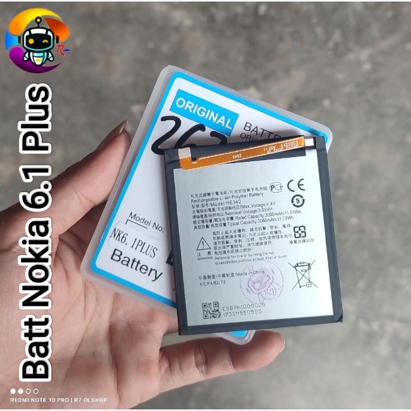 Baterai Nokia 6.1 Plus / Nokia 5.1 Plus HE342 Ori 100A