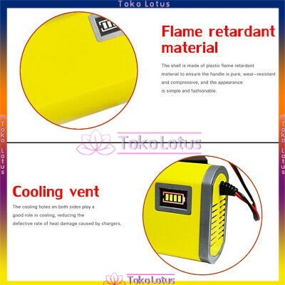 [BISA COD] mobil / sepeda motor Battery Charger LED Maintainer Trickle 12V 2A Varian Hijau / Kuning