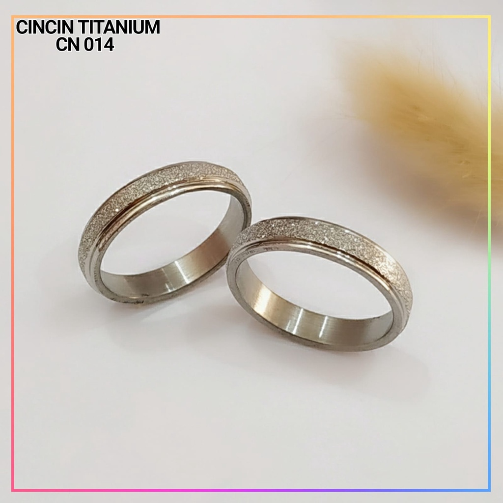 Cincin Titanium/stainless steel couple harga/1biji cincin tunangan elegan kerlip full ring perhiasan lapis emas silver CN 014