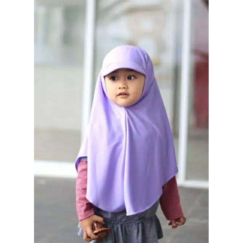 09 Jilbab Anak 2 - 6 Tahun Topi | Hijab Jersery Lembut | Turban Pom2 | TK - SD | Nissa Sabyan