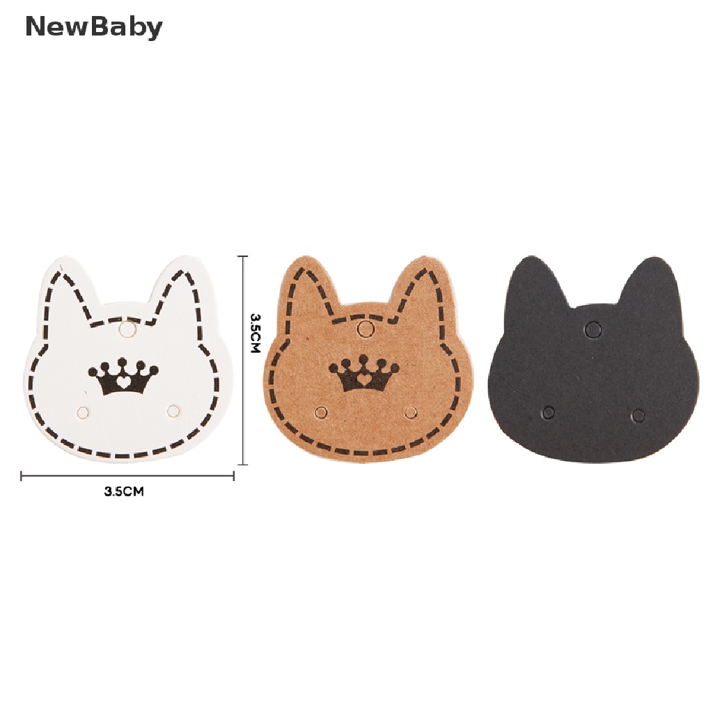 NewBaby 100pcs Cat Card Retro Jewelry Display Cardboards Price Tags Earrings Necklace ID
