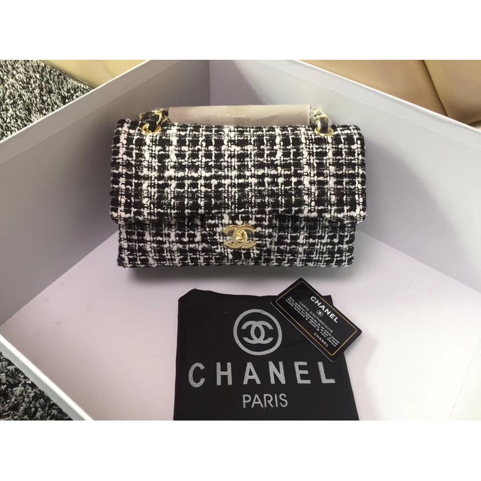 Tas Wanita Elegant Shoulder Bag Chanel Tweed Classic Flap Bag 5032