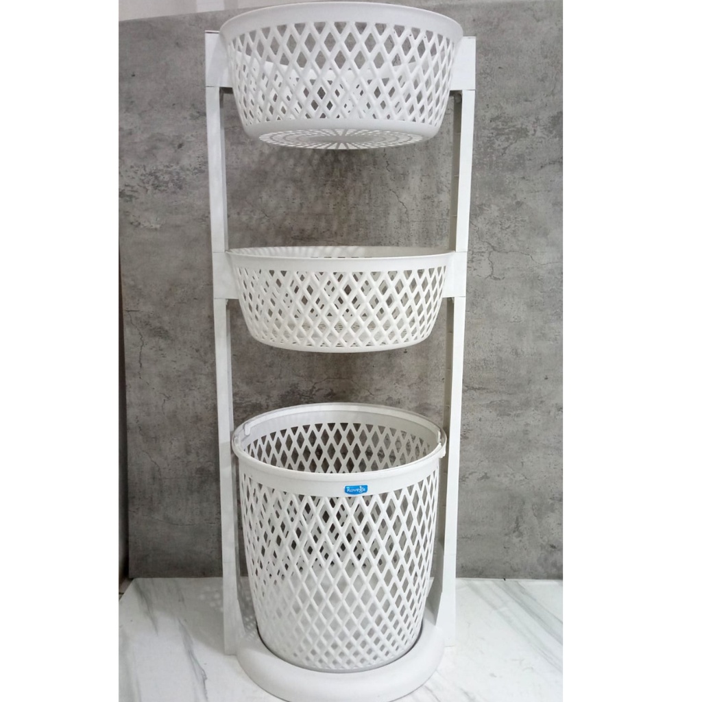 Rovega Laundry Basket Round RLB350 keranjang baju kotor 3 susun