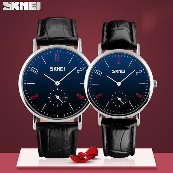 JAM TANGAN COUPLE PRIA WANITA SKMEI 9120 ORIGINAL ANALOG ANTI AIR 30M